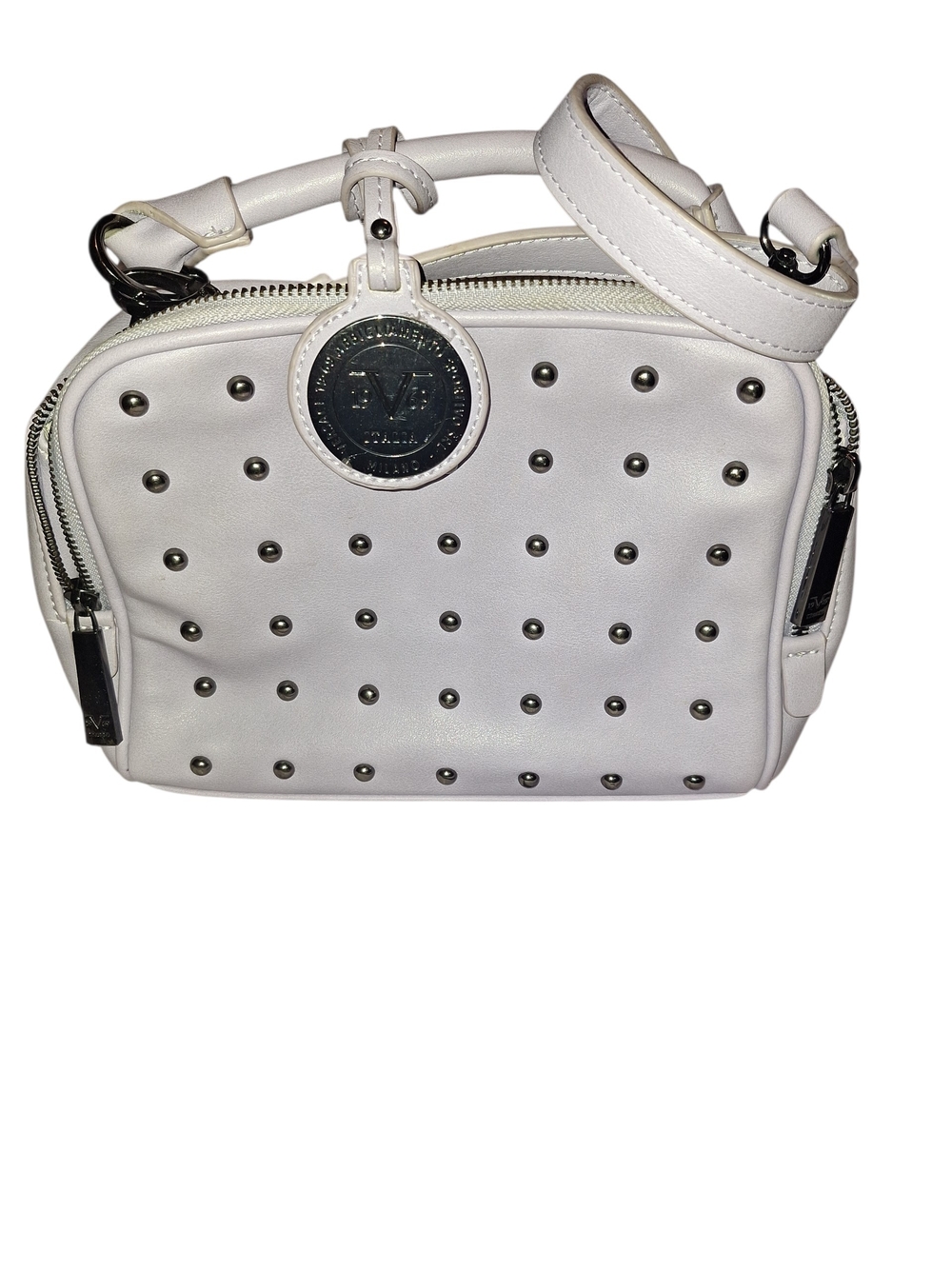 Lavender Valentino Orlandi crossbody bag with silver stud detailing